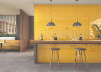 Carreaux muraux en céramique de qualité supérieure jaune Tokyo |   Design de briques jaunes vibrantes |   Finition brillante |   75×300 mm