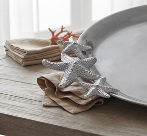 Plateau en métal texturé avec poignée en forme d'étoile de mer, idéal pour la cuisine et la salle à manger, article pour fournisseurs en gros - Product Image 4