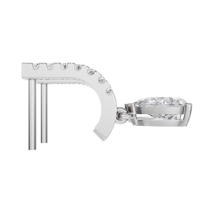 Boucles d'oreilles classiques en forme de poire Aarinya, en argent sterling 925 plaqué, avec diamant de laboratoire certifié IGI, taille brillant solitaire linéaire - Product Image 2