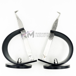 ชุดแหนบต่อขนตา RMI รุ่นใหม่ สีเงินด้าน สแตนเลสสตีล คุณภาพสูง ด้ามจับเพชร พร้อมโลโก้  ใช้งานได้ยาวนาน - Product Image 2