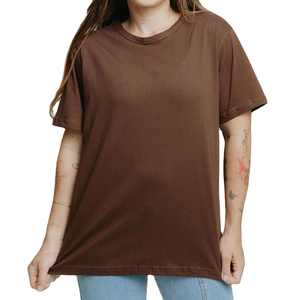 Camiseta para mujer, tops de algodón de verano, camisetas lisas de colores sólidos, camisetas con cuello redondo, ropa de mujer, tallas grandes - Product Image 1