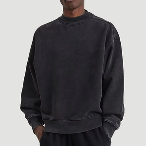 YITE Plain High Quality Cotton Acid Wash Oversized Hoodie Custom Crew Neck Sweatshirt <b>Men</b> Waterproof Breathable Eco-Friendly - Product Image 1