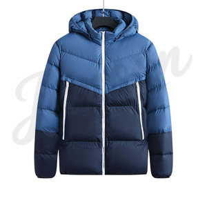 Blouson matelassé personnalisé avec logo pour homme, style doudoune à capuche, vente en gros, épais, chaud, streetwear - Product Image 1