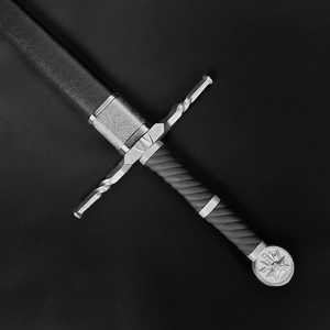 Réplica de Espada Larga de Lobo de Acero al Carbono 1060 Forjada a Mano - Fang of the North, Accesorio Medieval, Envuelta en Cuero, Pieza de Colección y Exhibición - Product Image 5