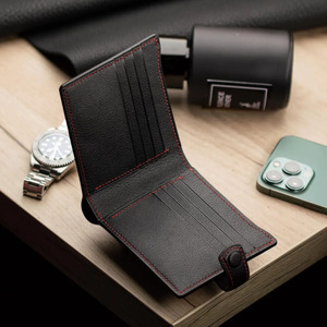 Portefeuilles en cuir pour hommes, pliables, anti-RFID, fournisseur OEM, logo personnalisé, qualité export, portefeuilles tendance en vente en gros. - Product Image 3