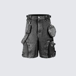 OEM High Quality Manufacturer Men Vintage Custom Logo Washed Raw Distressed Japanese Denim Shorts With Free Sample - Product Image 3