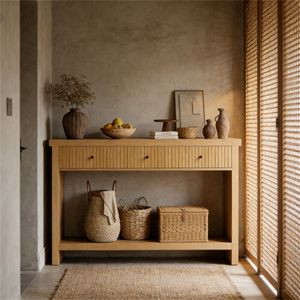 Stylish Rectangular <b>Sofa</b> <b>Table</b> with Storage Main Console and Foyer <b>Table</b> Set - Product Image 3