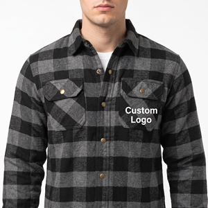 <b>Mens</b> Racing <b>Flannel</b> Shacket Custom Logo Sherpa Lined Shirt <b>Jacket</b> Casual Winter Overshirt Workwear Outdoor Fashion Coat - Product Image 2