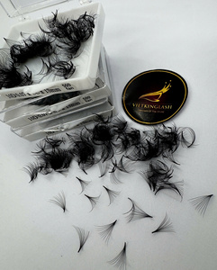 Extensions de cils en bouquets de volume préfabriqués 10D 0.07 13mm, 500 bouquets, en PBT coréen, noir mat effet cachemire, courbure C CC D, base pointue - Product Image 4