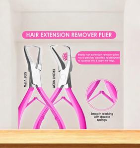 Ensemble professionnel de 4 pinces à micro anneaux en acier inoxydable doré Kit d'outils d'extension de cheveux et de perles - Product Image 5