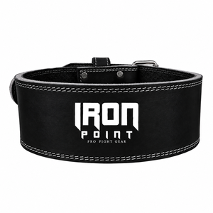 Leather <b>Weight</b> Lifting <b>Belt</b> Men Adjustable Waist Support Strength <b>Training</b> Buckle Closure Brown - Product Image 4