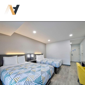 Direct Vietnam prix d'usine Durable en bois métal Casegoods OEM ODM Motel 6 hôtel chambre ensembles Design moderne roi jumeau pouf - Product Image 1