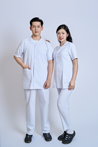 Bata Sanitaria Corta Unisex FMF, 65% Poliéster/35% Algodón, Tejido, Uso Hospitalario, Modelo 61003/62003, En Stock - Product Image 5