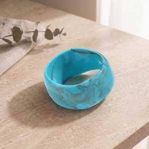 Handmade Marble Resin Bangle Chunky Malachite Swirl Resin Craft Wide Dome Cuff Bracelet Women Vintage Jewelry Wholesale - Product Image 2