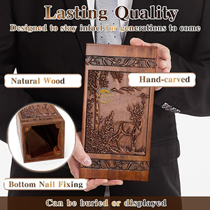 Decorative Wooden <b>Ashes</b> <b>Box</b> with Engraved Lid OEM Funeral Wooden Urn Factory Direct Supply Walnut Wood Memorial Urn for <b>Ashes</b> - Product Image 2
