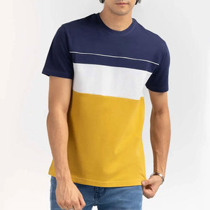 Camiseta Casual para Hombre al por Mayor, 100% Algodón Tejido, Manga Corta, Cuello Redondo, Corte Regular, Estilo Urbano, Liso Teñido, Personalizable con Logotipo OEM - Product Image 1