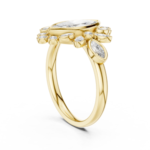 Bague de fiançailles et de mariage SATVIK RATNA 1,5 CT en diamant de laboratoire taille marquise, plaqué or 18K/14K/10K, certifiée IGI, design tendance avec sertissage clos - Product Image 3