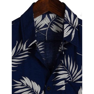 New Arrival Men's Casual Short Sleeve Solid Beach <b>Tops</b> Custom 100% Cotton Breathable Quick Dry <b>Hawaiian</b> Shirts Holidays Terry - Product Image 3