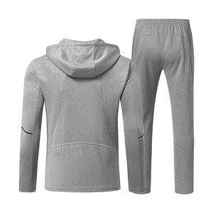 ชุดวอร์มผู้ชายแบบมีซิป เสื้อแจ็คเก็ตมีฮู้ด กางเกงวอร์มสำหรับวิ่งและเล่นกีฬา พร้อมกระเป๋าซิป สวมใส่สบาย - Product Image 2