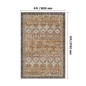 Tappetino Vintage marrone verde Anti-Skid resistente allo strappo Set di tappeti grandi 6X9 ft - Product Image 3