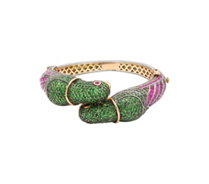 925 Sterling Silver Gold Plated Classic Parrot Shape Natural Tsavorite <b>Ruby</b> Gemstone <b>Bracelets</b> Womens Gift Jewelry - Product Image 1