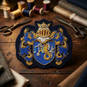 Custom Embroidered Patch With Crown And Eagle Design <b>Sew</b>-On Fabric Badge For Garment Circular Style - Product Image 6