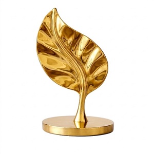 Cesta de Frutas Decorativa Chapada en Oro, Objeto Decorativo de Forma Irregular, Decoración Moderna para Mesa, Pieza Única - Product Image 2