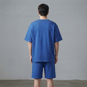 Ensemble court homme grande taille 100 % coton de haute qualité, écologique, respirant, séchage rapide, coupe classique, personnalisable, streetwear uni - Product Image 3