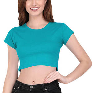 Tops Cortos Personalizados para Mujer, Marca Privada, Corte Holgado, Manga Regular, Duraderos, Ecológicos, Elegantes, Ajustados, Top Corto Liso - Product Image 2