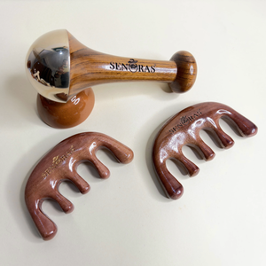 Masajeador Facial y Corporal Senoras con una Sola Mango de Madera, Modelo KANSA 003, Herramienta de Masaje Manual Más Vendida para Reafirmar la Piel - Product Image 1