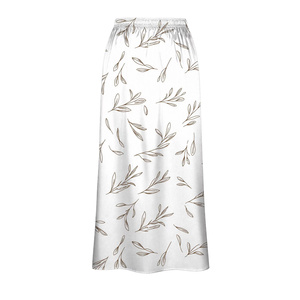 Women's Chiffon Floor-Length A-Line <b>Skirt</b> <b>Elastic</b> <b>Waist</b> Digital Printed Leaf Soft Full-Length Spring Style Elegant All Seasons - Product Image 1