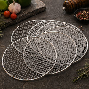 Grille de cuisson ronde en acier inoxydable résistante à la chaleur pour barbecue extérieur - Product Image 1