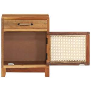 ตู้ข้างเตียงไม้รีเคลมหลากสี พร้อมตะกร้าหวายธรรมชาติและแผ่น MDF - Product Image 5