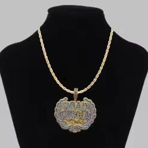 Pendentif Hip Hop au design unique, serti de diamants Moissanite et de zirconiums cubiques, pour hommes, bijoux scintillants, disponible au meilleur prix. - Product Image 3