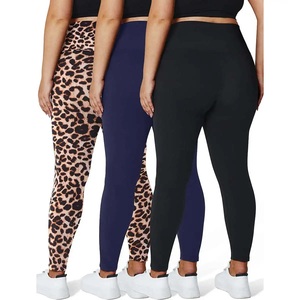 Leggings de sport pour femmes grandes tailles, taille élastique push-up, motif ajusté, spandex extensible de haute qualité, légers et à séchage rapide - Product Image 3