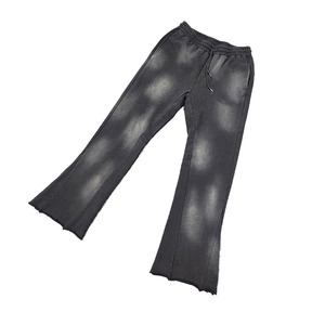 <b>Wholesale</b> Men's Vintage Style <b>Flare</b> Track Pants 3D Embroidery Sun Fade Men <b>Sweatpants</b> Distress Hem Polyester/Cotton Outdoor Wear - Product Image 2