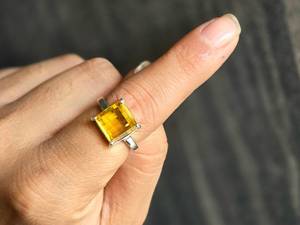Cushion Cut Citrine <b>Ring</b> <b>925</b> Sterling <b>Silver</b> Gemstone <b>Ring</b> Handmade Elegant Birthstone Jewelry Gift For Women - Product Image 3