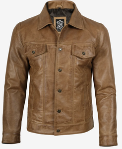 Premium <b>Men</b>’s Leather <b>Trucker</b> <b>Jacket</b> Custom Genuine Leather Classic Fit Wholesale Stylish Casual Outerwear Wholesale Supplier - Product Image 2