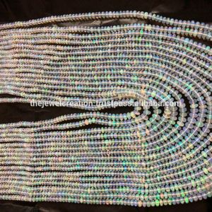 6mm 8mm 10mm Natural White Ethiopian <b>Opal</b> Smooth Rondelle Gemstone Beads Strand String Jewelry Making <b>Necklace</b> Bracelet - Product Image 1