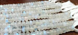 Perles de pierre de lune arc-en-ciel blanche naturelle, rondes, lisses, 8 mm, vendues par brin de 8 pouces - Product Image 2