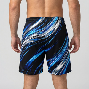 <b>Men's</b> Custom Logo Swim Shorts | 100% Polyester Nylon Running Beach Shorts Mesh Summer Sports <b>Trunks</b> - Product Image 2