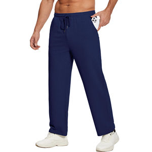 Pantalones de hombre lavados, informales, de sarga de algodón, proveedor de pantalones casuales elásticos de corte regular para hombre, al por mayor - Product Image 1