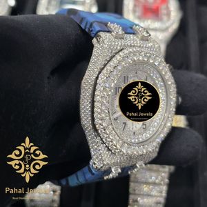 Reloj de Cuarzo con Incrustaciones de Diamantes, Cronógrafo, Correa Azul, Esfera Acrílica, Joyería de Moda de Lujo - Product Image 2