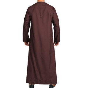 Modern Kuwait Style Stand Collar Modest Thermal Breathable Plus Size Solid Long Sleeve <b>Mens</b> <b>Thobes</b> 2026 High Quality - Product Image 6