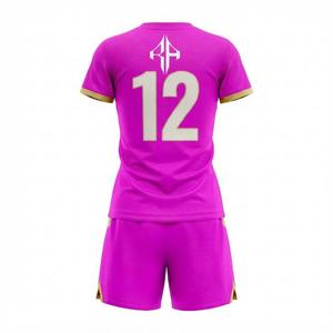 Uniforme de Fútbol de Manga Corta para Mujer, Color Rosa y Blanco, con Estampado Sublimado, Material 100% Poliéster de Alta Calidad, por RIVIAN ATLANTIC - Product Image 3