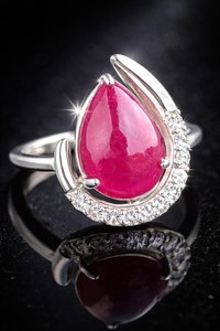 Bague en rubis naturel taille poire, plaqué argent 925, style victorien, bijou de déclaration pour anniversaire - Product Image 4