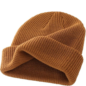 OEM White Ribbed Beanie Hat Women <b>Men</b> Winter Warm Cuffed <b>Cap</b> Soft Stretch Plain Knit Skull <b>Cap</b> Wholesale - Product Image 2