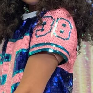 Kids <b>Sequin</b> Football Jersey T Shirt Short Sleeve Sparkle Number Graphic Crew Neck Youth Fashion <b>Top</b> for Girls Custom <b>Party</b> - Product Image 6