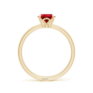 Anillo solitario de granate rojo talla pera para mujer, de lujo, con engaste de puntas, para compromiso, boda o fiesta, en oro de 10K, 14K, 18K, plata 925, 935 - Product Image 4