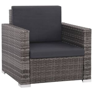 Juego de 12 Muebles de Patio Modulares de Ratán Sintético PE en Gris y Gris Oscuro, Colección Elegante de Muebles para Exteriores - Product Image 2